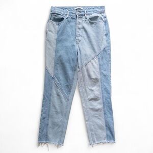 Two-Tone Blue Patchwork Jeans Pacsun
